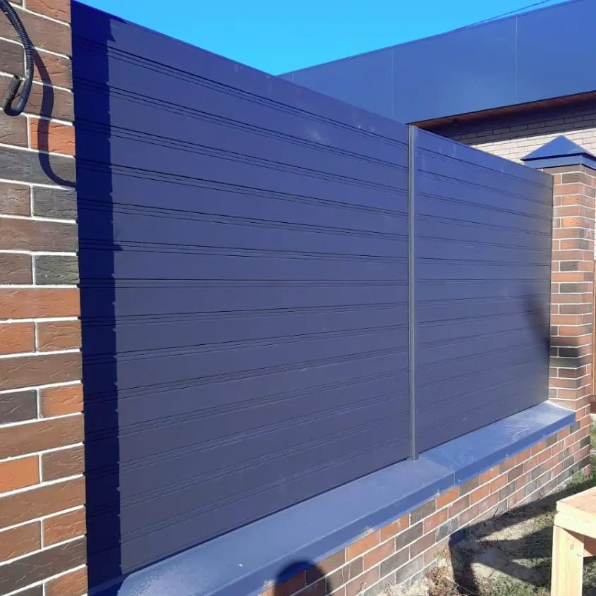 Фото 3 Забор ранчо металло планкен 7024 МАТТЕ Серый Графит матовый