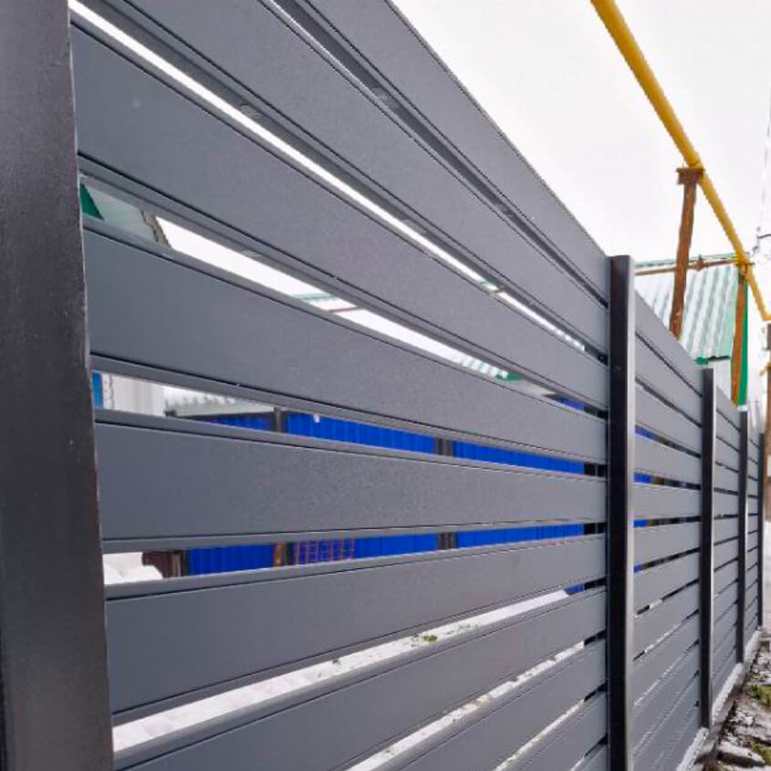 Фото 3 Забор ранчо Металлопланкен RAL7024 МАТТЕ Серый Графит матовый