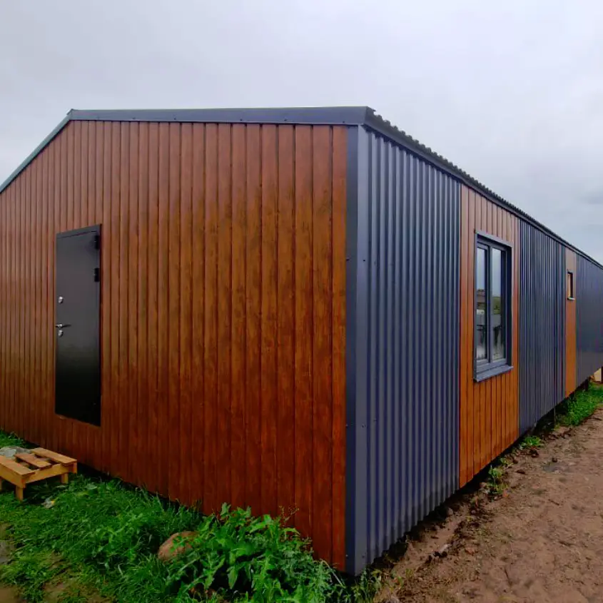 Фото 3 металлосайдинг Евро-Брус под брус Кедр Темный 3D SteelArt