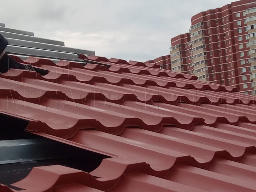 Металлочерепица Геркулес 8004 терракотовый Стальной Бархат от Центра Металлокровли в Сыктывкаре